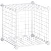 imageRubbermaid 3 Piece Storage Wire Stackable Cube Set Easy Assemble White for ClosetBookshelfToys MultiUse Home OrganizerStorage Cubes