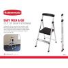 imageRubbermaid 3Step Ladder Aluminum Lightweight Folding Step Stool with Project Tray Silver Tested to US Safety Standards No Assembly Required2Step