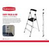 imageRubbermaid 3Step Ladder Aluminum Lightweight Folding Step Stool with Project Tray Silver Tested to US Safety Standards No Assembly Required3Step