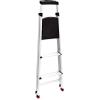 imageRubbermaid 3Step Ladder Aluminum Lightweight Folding Step Stool with Project Tray Silver Tested to US Safety Standards No Assembly Required3Step