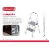 imageRubbermaid 3Step Steel Ladder with Project Tray Folding Step Stool with Hand Grip and NonSlip Feet White Tested to ANSI US Safety Standards No Assembly Required Amazon Exclusive2Step