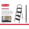 imageRubbermaid 3Step Steel Ladder with Project Tray Folding Step Stool with Hand Grip and NonSlip Feet White Tested to ANSI US Safety Standards No Assembly Required Amazon Exclusive3Step w Project Tray