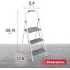 imageRubbermaid 3Step Steel Ladder with Project Tray Folding Step Stool with Hand Grip and NonSlip Feet White Tested to ANSI US Safety Standards No Assembly Required Amazon Exclusive3Step