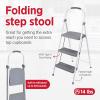 imageRubbermaid 3Step Steel Ladder with Project Tray Folding Step Stool with Hand Grip and NonSlip Feet White Tested to ANSI US Safety Standards No Assembly Required Amazon Exclusive3Step