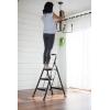 imageRubbermaid 3Step Steel LadderFolding Step Stool with Hand Grip and NonSlip Feet Silver Tested to ANSI US Safety Standards No Assembly RequiredBlack Finish