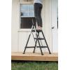 imageRubbermaid 3Step Steel LadderFolding Step Stool with Hand Grip and NonSlip Feet Silver Tested to ANSI US Safety Standards No Assembly RequiredBlack Finish