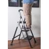 imageRubbermaid 3Step Steel LadderFolding Step Stool with Hand Grip and NonSlip Feet Silver Tested to ANSI US Safety Standards No Assembly RequiredBlack Finish