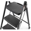 imageRubbermaid 3Step Steel LadderFolding Step Stool with Hand Grip and NonSlip Feet Silver Tested to ANSI US Safety Standards No Assembly RequiredBlack Finish