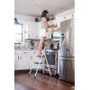 imageRubbermaid 3Step Steel LadderFolding Step Stool with Hand Grip and NonSlip Feet Silver Tested to ANSI US Safety Standards No Assembly RequiredWhite Finish
