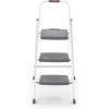 imageRubbermaid 3Step Steel LadderFolding Step Stool with Hand Grip and NonSlip Feet Silver Tested to ANSI US Safety Standards No Assembly RequiredWhite Finish