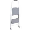 imageRubbermaid 3Step Steel LadderFolding Step Stool with Hand Grip and NonSlip Feet Silver Tested to ANSI US Safety Standards No Assembly RequiredWhite Finish