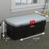 imageRubbermaid ActionPacker 48 Gal with 8 Gal Containers Nested Lockable Storage Bins Industrial Rugged Storage Container Bundle with Lids48 gal Bundle