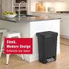 imageRubbermaid Classic 13 Gallon Premium StepOn Trash Can with Lid and StainlessSteel Pedal White Waste Bin for KitchenBlack