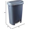 imageRubbermaid Classic 13 Gallon Premium StepOn Trash Can with Lid and StainlessSteel Pedal White Waste Bin for KitchenGunmetal Blue