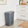 imageRubbermaid Classic 13 Gallon Premium StepOn Trash Can with Lid and StainlessSteel Pedal White Waste Bin for KitchenGunmetal Blue