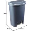 imageRubbermaid Classic 13 Gallon Premium StepOn Trash Can with Lid and StainlessSteel Pedal White Waste Bin for KitchenGunmetal Blue