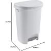 imageRubbermaid Classic 13 Gallon Premium StepOn Trash Can with Lid and StainlessSteel Pedal White Waste Bin for KitchenWhite