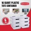 imageRubbermaid Cleverstore 6 Qt Clear Storage Bins with Lids 12Pack Stackable BPAFree Made in USA16 Qt  6 Pack