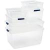 imageRubbermaid Cleverstore 6 Qt Clear Storage Bins with Lids 12Pack Stackable BPAFree Made in USAVariety  16 Pack