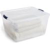 imageRubbermaid Cleverstore 74 Qt Clear Storage Bins with Lids 4Pack Stackable BPAFree Made in USA71 Qt  4 Pack