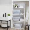 imageRubbermaid Cleverstore 74 Qt Clear Storage Bins with Lids 4Pack Stackable BPAFree Made in USA74 Qt  4 Pack w Trays