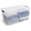 imageRubbermaid Cleverstore 74 Qt Clear Storage Bins with Lids 4Pack Stackable BPAFree Made in USA95 Qt  4 Pack