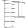 imageRubbermaid Configurations Deluxe Custom Closet Kit 36 Ft Adjustable Metal Wire Shelving White Finish Expandable Organization System Hardware Included for Home ClosetPantryLaundryMudroomTitanium