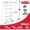 imageRubbermaid Configurations Deluxe Custom Closet Kit 36 Ft Adjustable Metal Wire Shelving White Finish Expandable Organization System Hardware Included for Home ClosetPantryLaundryMudroomWhite