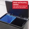 imageRubbermaid Elite Stainless Steel Metal Dual Stream StepOn Trash 105Gallon Charcoal Wastebasket HomeKitchen Trash and Recycle Bin Combo105 Gallon