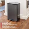 imageRubbermaid Elite Stainless Steel Metal Dual Stream StepOn Trash 105Gallon Charcoal Wastebasket HomeKitchen Trash and Recycle Bin Combo105 Gallon