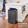 imageRubbermaid Elite Stainless Steel Metal Dual Stream StepOn Trash 105Gallon Charcoal Wastebasket HomeKitchen Trash and Recycle Bin Combo105 Gallon