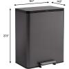 imageRubbermaid Elite Stainless Steel Metal Dual Stream StepOn Trash 105Gallon Charcoal Wastebasket HomeKitchen Trash and Recycle Bin Combo158 Gallon