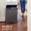 imageRubbermaid Elite Stainless Steel Metal Dual Stream StepOn Trash 105Gallon Charcoal Wastebasket HomeKitchen Trash and Recycle Bin Combo158 Gallon