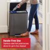 imageRubbermaid Elite Stainless Steel Metal Dual Stream StepOn Trash 105Gallon Charcoal Wastebasket HomeKitchen Trash and Recycle Bin Combo158 Gallon