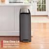 imageRubbermaid Elite Stainless Steel Slim StepOn Trash Can 12 Gallon Charcoal Wastebasket for HomeKitchenGarageApartmentOfficeSlim StepOn