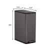 imageRubbermaid Elite Stainless Steel Slim StepOn Trash Can 12 Gallon Charcoal Wastebasket for HomeKitchenGarageApartmentOfficeSlim StepOn