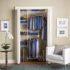 imageRubbermaid Full Closet Organization Shelf System Direct Wall Mount Adjustable from 35 Ft Mounting Hardware Kit Included White Wire Shelving Organizer System for HomeLaundryMudroomPantry