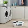 imageRubbermaid Large HipHugger Laundry BasketHamper 15Bushel White Stackable Storage BinOrganizer for BathroomBedroomDormHome21 Bushel