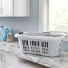 imageRubbermaid Large HipHugger Laundry BasketHamper 15Bushel White Stackable Storage BinOrganizer for BathroomBedroomDormHome21 Bushel