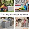 imageRubbermaid Medium Resin Outdoor Storage Deck Box 74 Gal Weather Resistant Black Deck Organization for HomeBackyardPool ChemicalsToysGarden ToolsPorchPatio CushionsGray