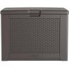 imageRubbermaid Medium Resin Outdoor Storage Deck Box 74 Gal Weather Resistant Black Deck Organization for HomeBackyardPool ChemicalsToysGarden ToolsPorchPatio CushionsBrown