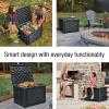imageRubbermaid Medium Resin Outdoor Storage Deck Box 74 Gal Weather Resistant Black Deck Organization for HomeBackyardPool ChemicalsToysGarden ToolsPorchPatio CushionsCharcoal