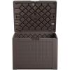 imageRubbermaid Medium Resin Outdoor Storage Deck Box 74 Gal Weather Resistant Black Deck Organization for HomeBackyardPool ChemicalsToysGarden ToolsPorchPatio CushionsBrown