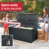 imageRubbermaid Medium Resin Outdoor Storage Deck Box 74 Gal Weather Resistant Black Deck Organization for HomeBackyardPool ChemicalsToysGarden ToolsPorchPatio CushionsCharcoal
