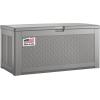 imageRubbermaid Medium Resin Outdoor Storage Deck Box 74 Gal Weather Resistant Black Deck Organization for HomeBackyardPool ChemicalsToysGarden ToolsPorchPatio CushionsGray