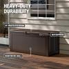 imageRubbermaid Medium Resin Outdoor Storage Deck Box 74 Gal Weather Resistant Black Deck Organization for HomeBackyardPool ChemicalsToysGarden ToolsPorchPatio CushionsBrown