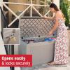 imageRubbermaid Medium Resin Outdoor Storage Deck Box 74 Gal Weather Resistant Black Deck Organization for HomeBackyardPool ChemicalsToysGarden ToolsPorchPatio CushionsGray