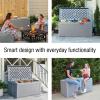 imageRubbermaid Medium Resin Outdoor Storage Deck Box 74 Gal Weather Resistant Black Deck Organization for HomeBackyardPool ChemicalsToysGarden ToolsPorchPatio CushionsGray