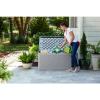 imageRubbermaid Medium Resin Outdoor Storage Deck Box 74 Gal Weather Resistant Black Deck Organization for HomeBackyardPool ChemicalsToysGarden ToolsPorchPatio CushionsGray