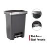 imageRubbermaid Premier HighCapacity StepOn Trash Can 19 Gallon Single or Dual Stream Trash or Recycling Charcoal StainlessSteel Rim Lid Lock Quiet Lid for HomeKitchenGarageApartment